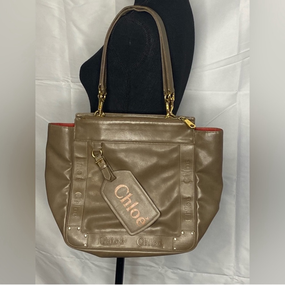 Chloe’ Tote Bag in fair condition brown /red inside